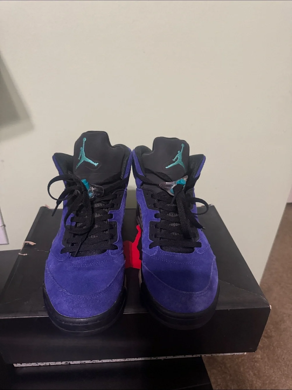 Jordan Men’s High-Top Sneakers in Purple with Teal Accents